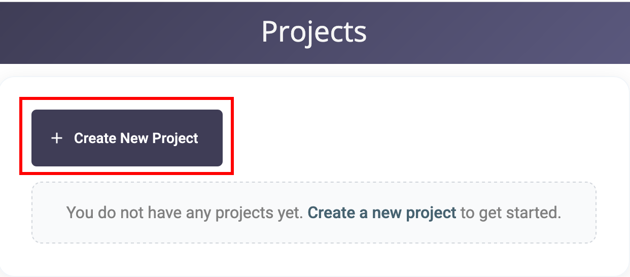 Create New Project