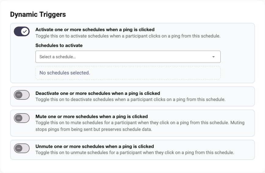 Dynamic Triggers Activation Toggled On