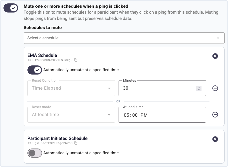 Dynamic Mute Toggled On and Reset Parameters Selected