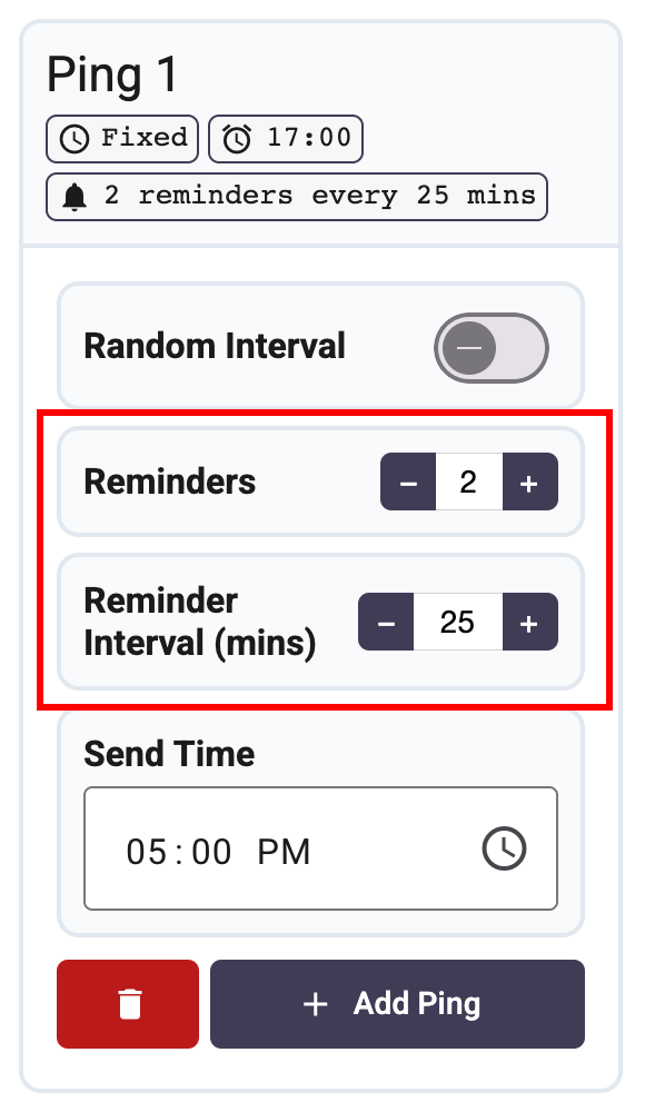 Ping Reminders