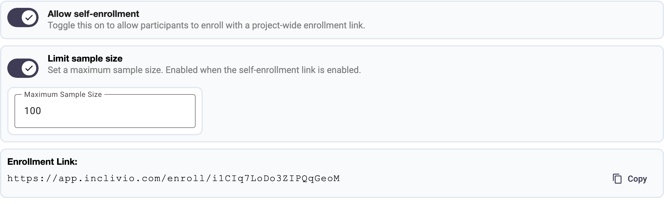 Limit sample size switched on with a Maximum Sample Size of 100