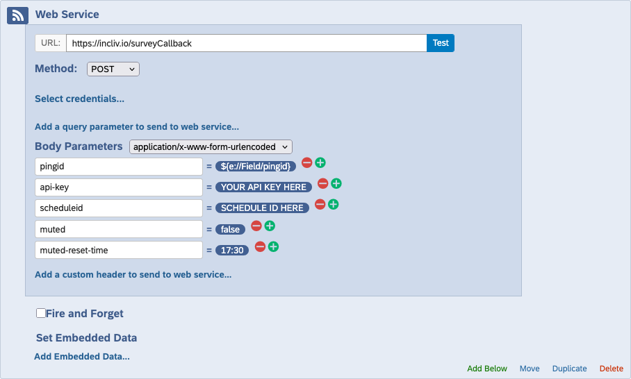 Qualtrics Web Service Reset Time