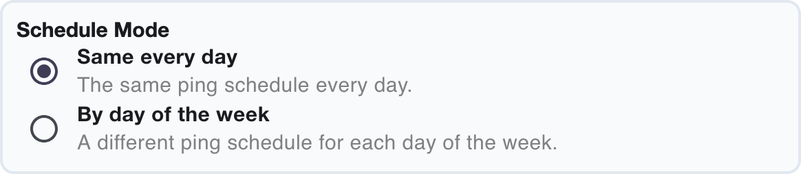 Schedule Mode Longitudinal